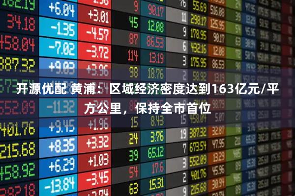 开源优配 黄浦：区域经济密度达到163亿元/平方公里，保持全市首位